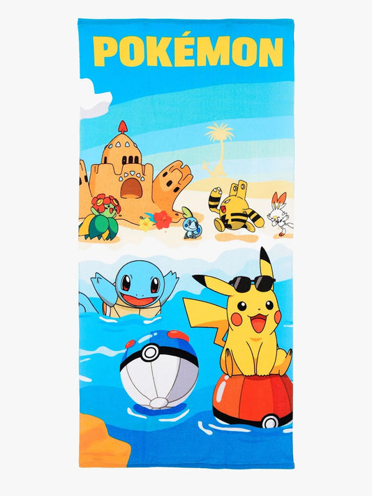Pikachu & Squirtle på Stranden Strandhåndklæde