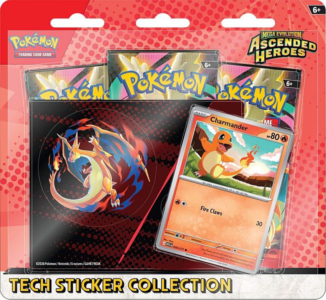 Ascended Heroes Tech Sticker Collection 3-Pack Blister: Charmander